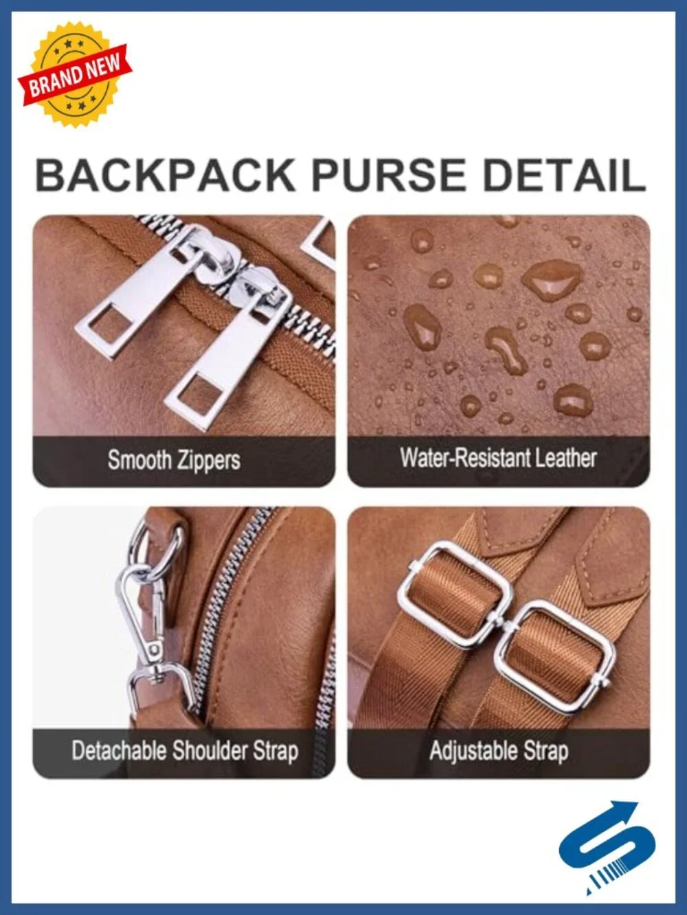 Mini Convertible Vegan Leather Backpack Travel Shoulder Bag